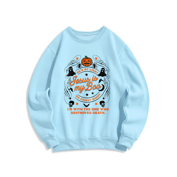 Christianartworkshop Jesus is My Boo with Holy Ghost Style Fleece Lined Polyester Sweatshirt - Blue - 2XL - image 3