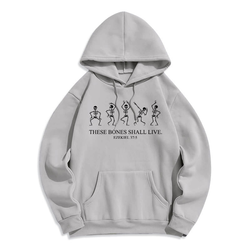 Christianartworkshop These Bones Shall Live Dance of Faith Fleece Lined Polyester Hoodie - Grey - 2XL - image 1
