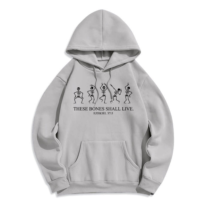 Christianartworkshop These Bones Shall Live Dance of Faith Fleece Lined Polyester Hoodie - Grey - 2XL - image 1