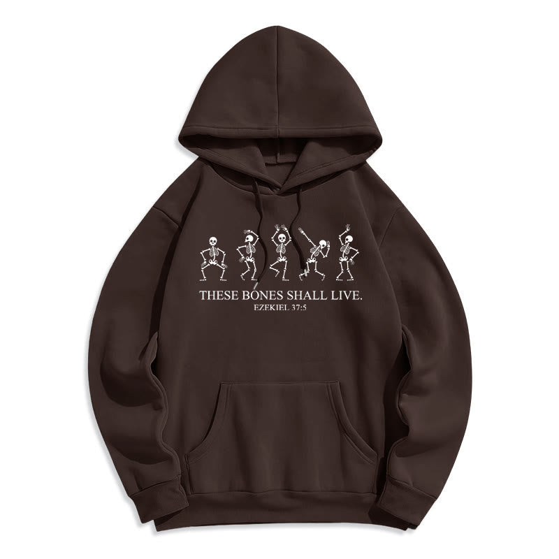 Christianartworkshop These Bones Shall Live Dance of Faith Fleece Lined Polyester Hoodie - Brown - 2XL - image 2