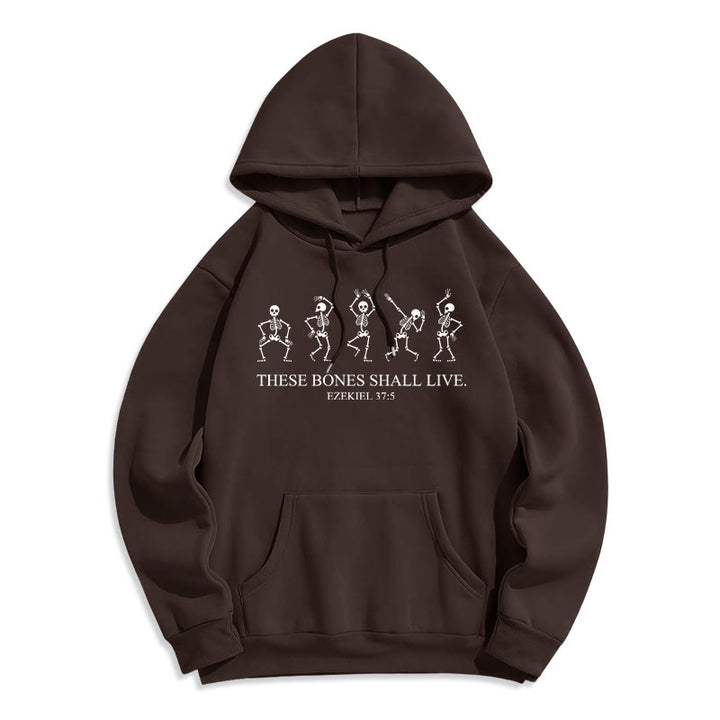 Christianartworkshop These Bones Shall Live Dance of Faith Fleece Lined Polyester Hoodie - Brown - 2XL - image 3