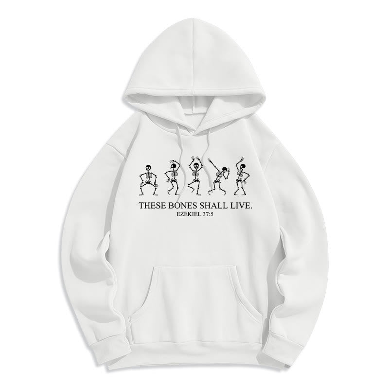 Christianartworkshop These Bones Shall Live Dance of Faith Fleece Lined Polyester Hoodie - White - 2XL - image 4