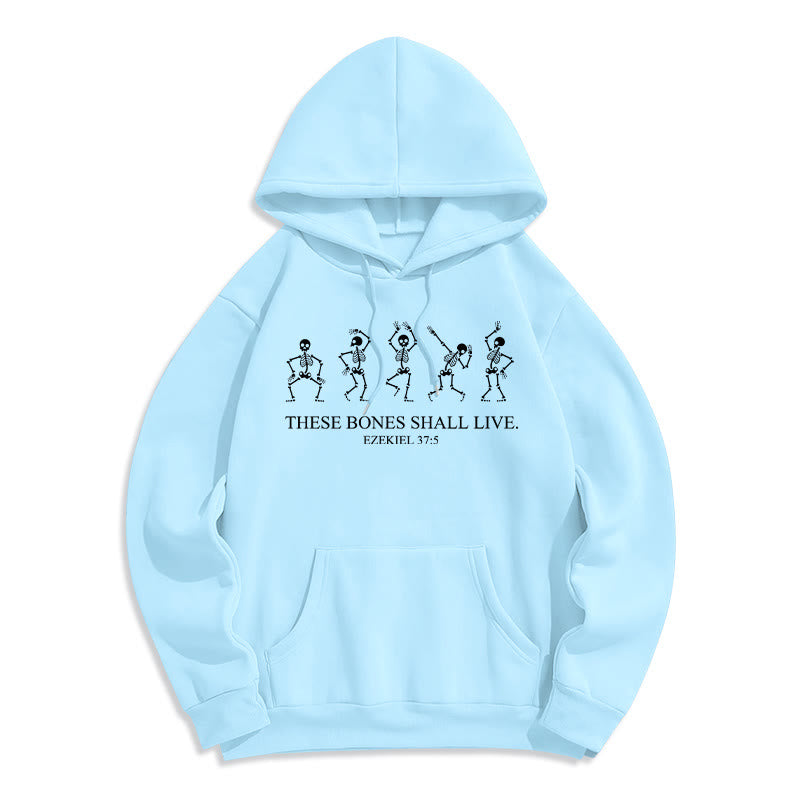 Christianartworkshop These Bones Shall Live Dance of Faith Fleece Lined Polyester Hoodie - Blue - 2XL - image 6