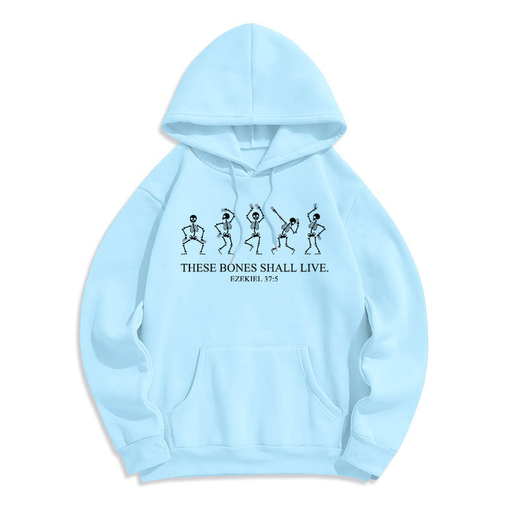 Christianartworkshop These Bones Shall Live Dance of Faith Fleece Lined Polyester Hoodie - Blue - 2XL - image 6