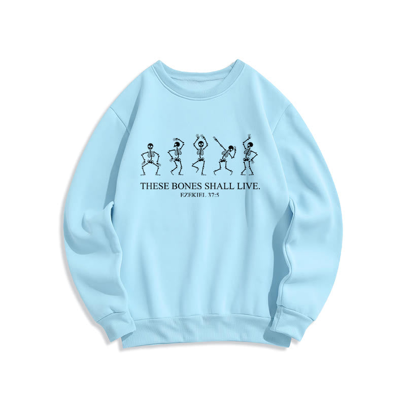Christianartworkshop These Bones Shall Live Dance of Faith Fleece Lined Polyester Sweatshirt - Blue - 2XL - image 3
