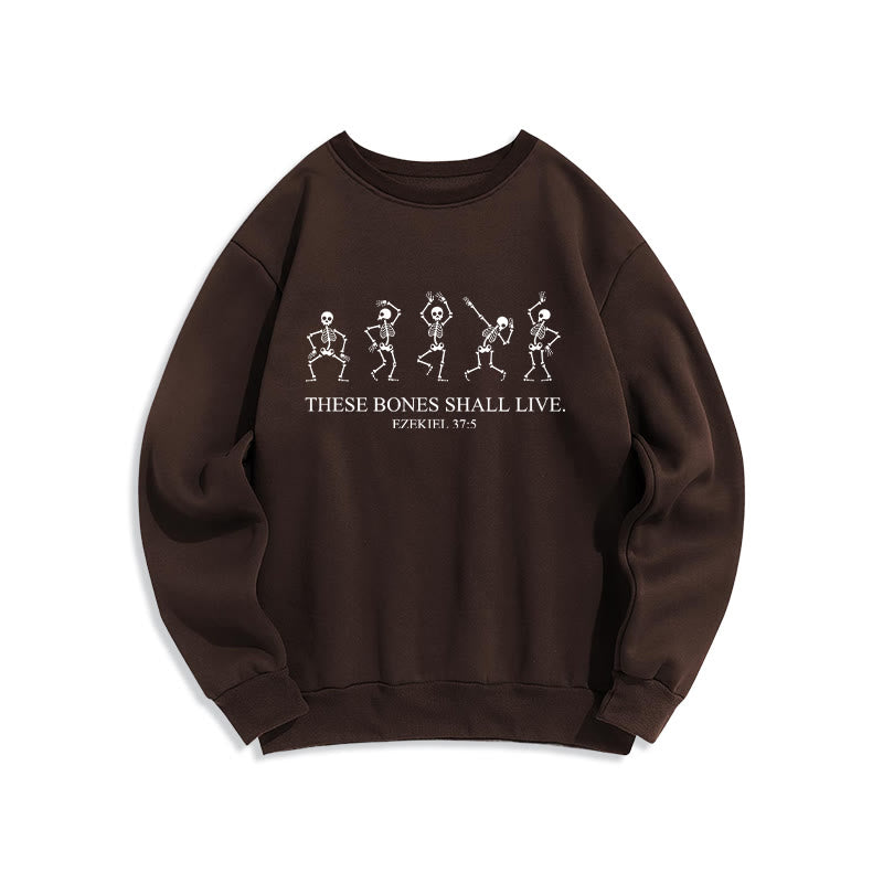 Christianartworkshop These Bones Shall Live Dance of Faith Fleece Lined Polyester Sweatshirt - Brown - 2XL - image 5