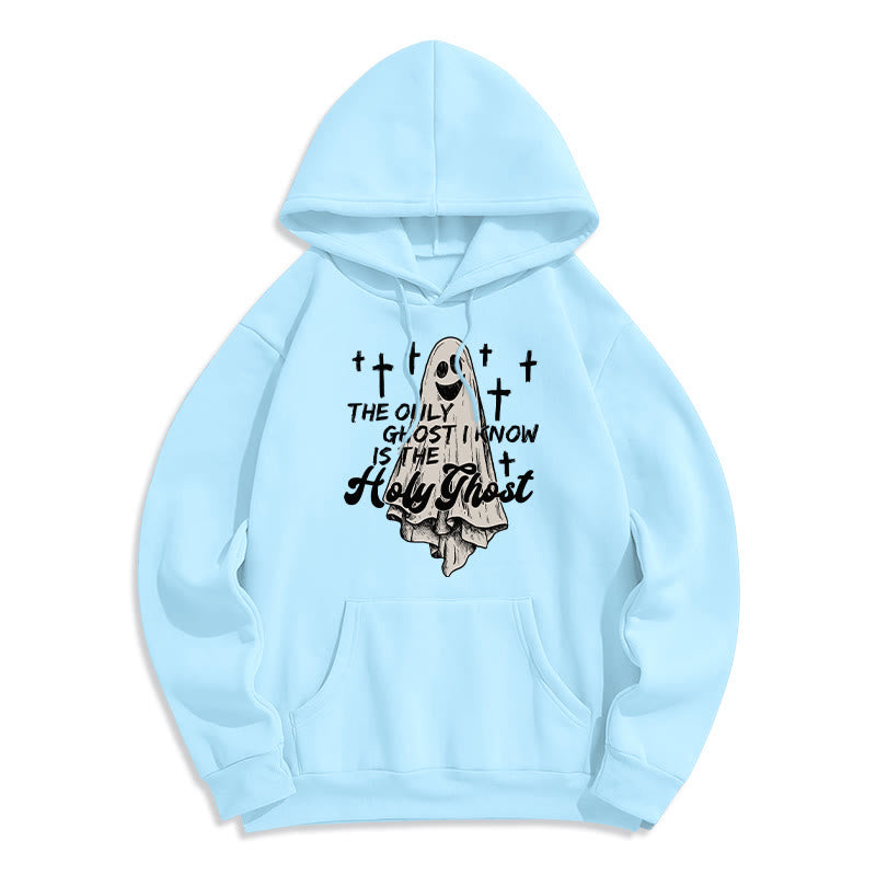 Christianartworkshop Holy Ghost and Cross Gospel Fusion Fleece Lined Polyester Hoodie - Blue - 2XL - image 5