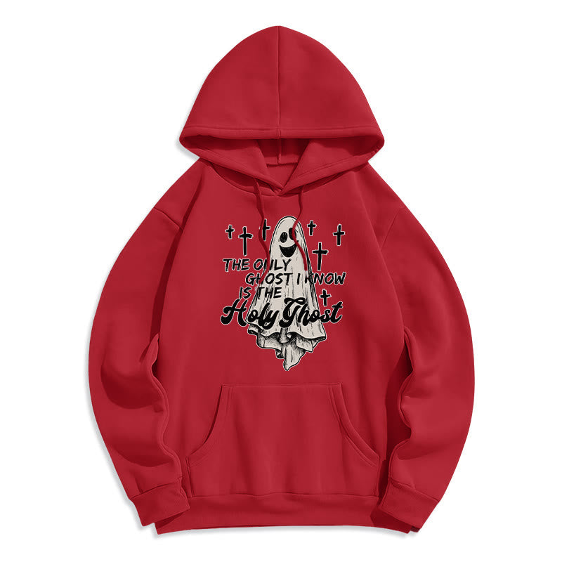 Christianartworkshop Holy Ghost and Cross Gospel Fusion Fleece Lined Polyester Hoodie - Red - 2XL - image 0