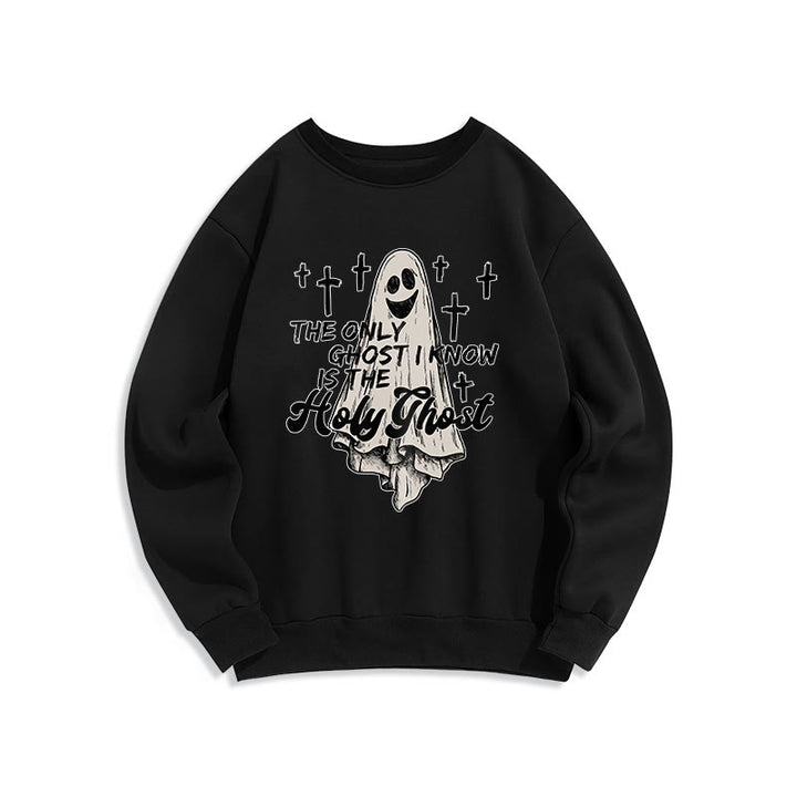 Christianartworkshop Holy Ghost and Cross Gospel Fusion Fleece Lined Polyester Sweatshirt - Black - 2XL - image 4