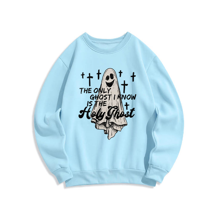 Christianartworkshop Holy Ghost and Cross Gospel Fusion Fleece Lined Polyester Sweatshirt - Blue - 2XL - image 2