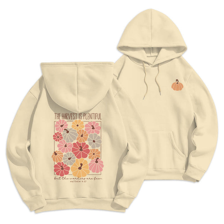 Christianartworkshop Harvest Grace in Every Pumpkin Fleece Lined Polyester Hoodie - Beige - 2XL - image 4