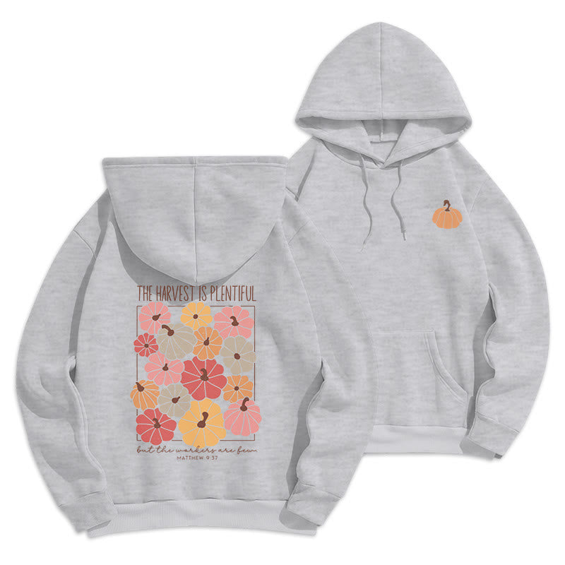 Christianartworkshop Harvest Grace in Every Pumpkin Fleece Lined Polyester Hoodie - Grey - 2XL - image 4