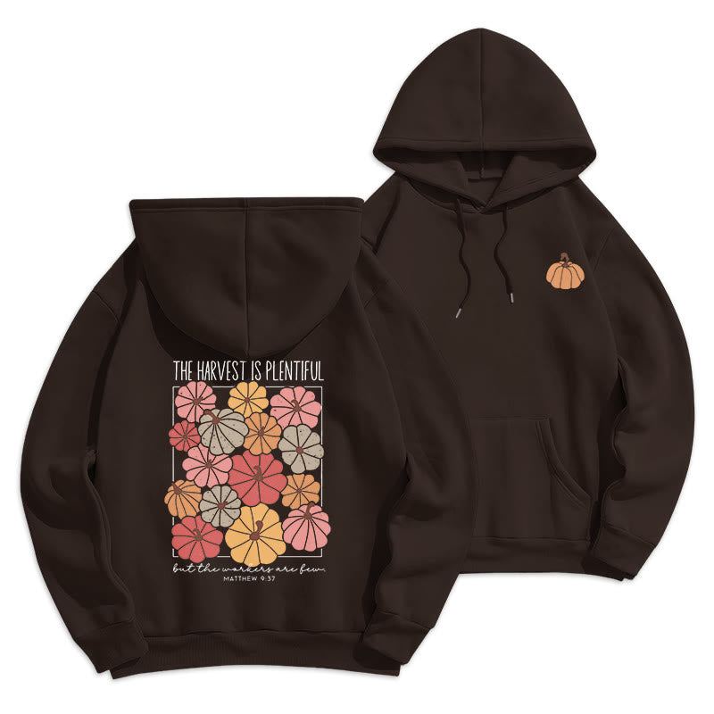 Christianartworkshop Harvest Grace in Every Pumpkin Fleece Lined Polyester Hoodie - Brown - 2XL - image 6
