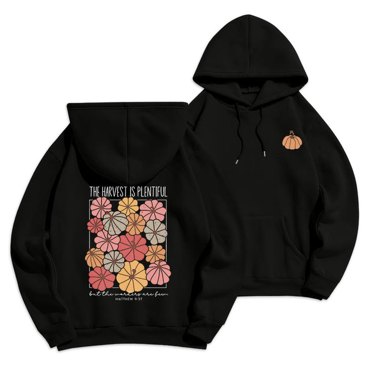 Christianartworkshop Harvest Grace in Every Pumpkin Fleece Lined Polyester Hoodie - Black - 2XL - image 2