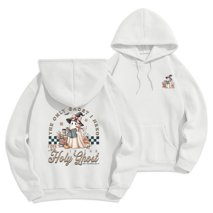 Christianartworkshop Holy Ghost Witchy Chic Fleece Lined Polyester Hoodie - White - 2XL - image 2