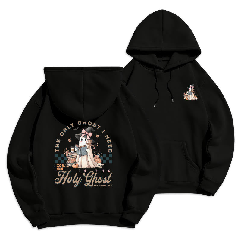 Christianartworkshop Holy Ghost Witchy Chic Fleece Lined Polyester Hoodie - Black - 2XL - image 9