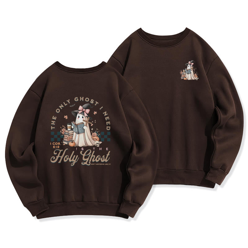 Christianartworkshop Holy Ghost Witchy Chic Fleece Lined Polyester Sweatshirt - Brown - 2XL - image 5