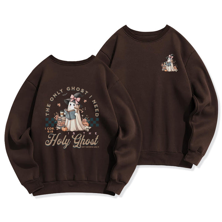 Christianartworkshop Holy Ghost Witchy Chic Fleece Lined Polyester Sweatshirt - Brown - 2XL - image 5
