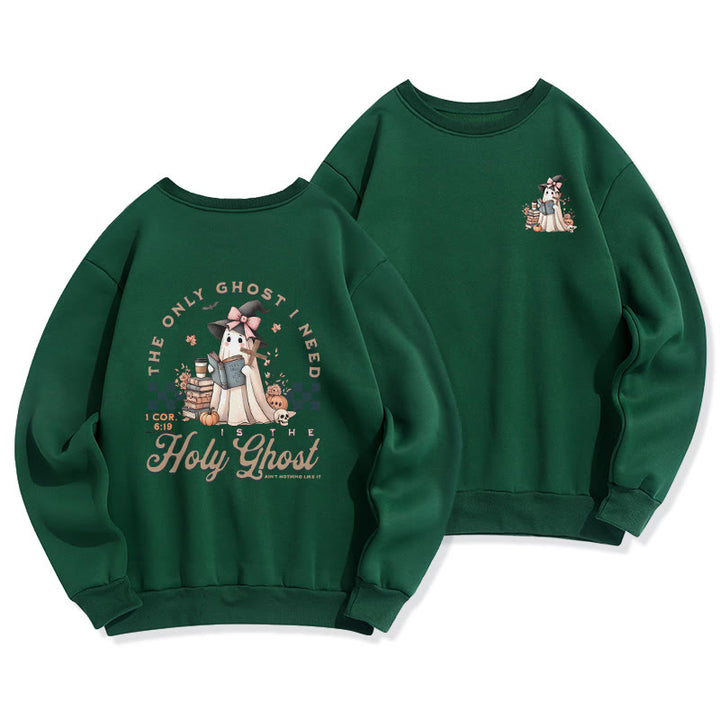 Christianartworkshop Holy Ghost Witchy Chic Fleece Lined Polyester Sweatshirt - Green - 2XL - image 6