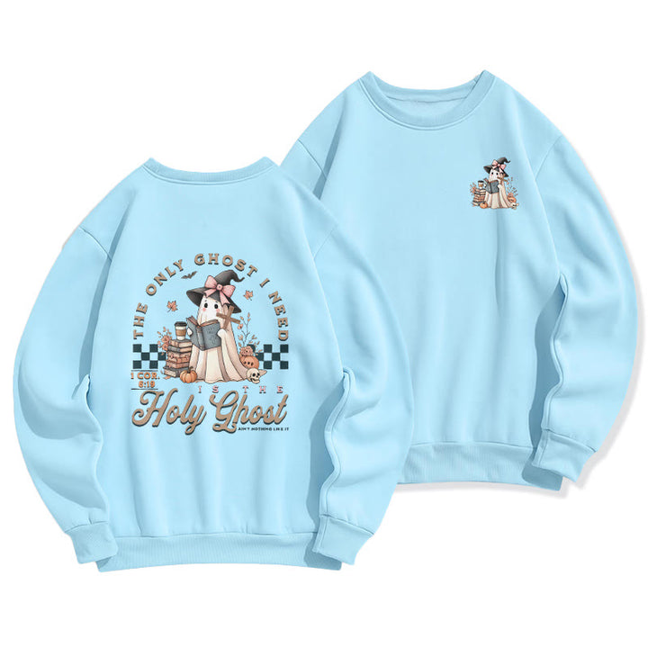 Christianartworkshop Holy Ghost Witchy Chic Fleece Lined Polyester Sweatshirt - Blue - 2XL - image 0
