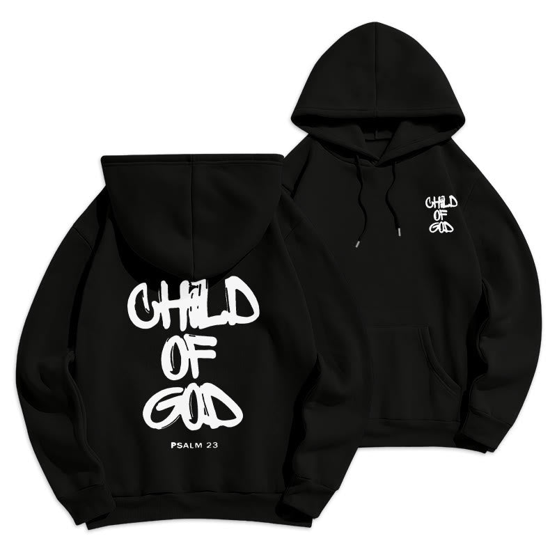 Christianartworkshop Faith Graffiti Child of God Fleece Lined Polyester Hoodie - Black - 2XL - image 8