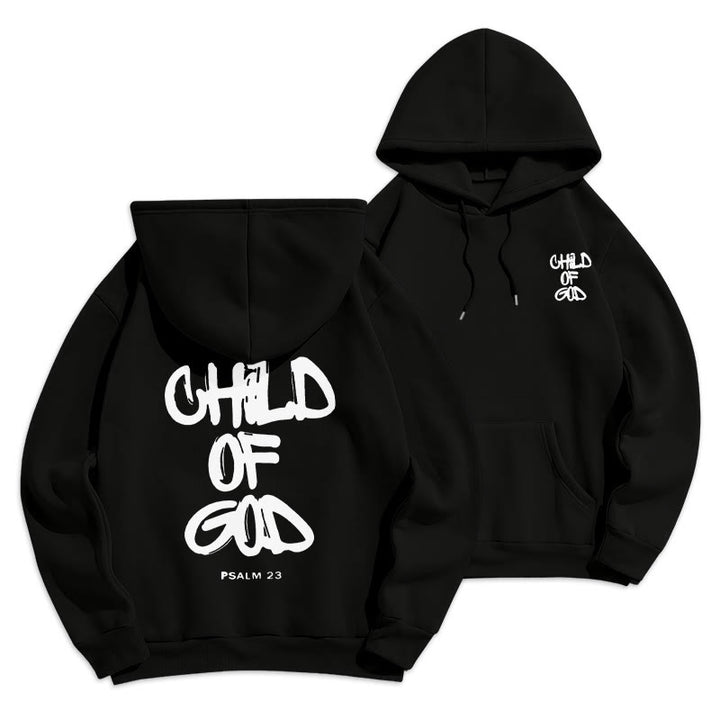 Christianartworkshop Faith Graffiti Child of God Fleece Lined Polyester Hoodie - Black - 2XL - image 8