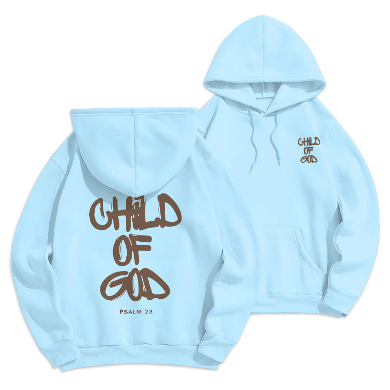 Christianartworkshop Faith Graffiti Child of God Fleece Lined Polyester Hoodie - Blue - 2XL - image 0