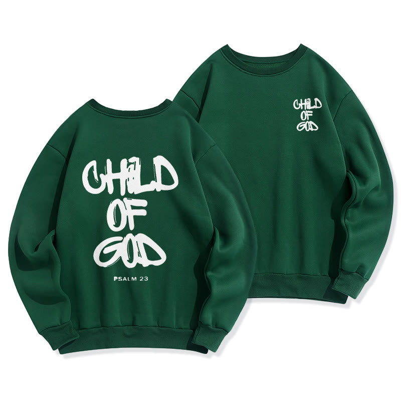 Christianartworkshop Faith Graffiti Child of God Fleece Lined Polyester Sweatshirt - Green - 2XL - image 5