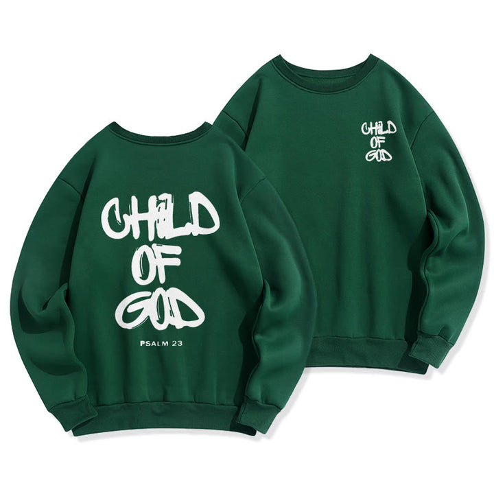 Christianartworkshop Faith Graffiti Child of God Fleece Lined Polyester Sweatshirt - Green - 2XL - image 5