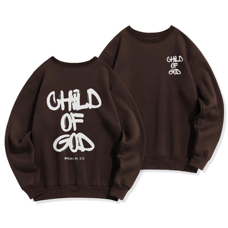 Christianartworkshop Faith Graffiti Child of God Fleece Lined Polyester Sweatshirt - Brown - 2XL - image 6