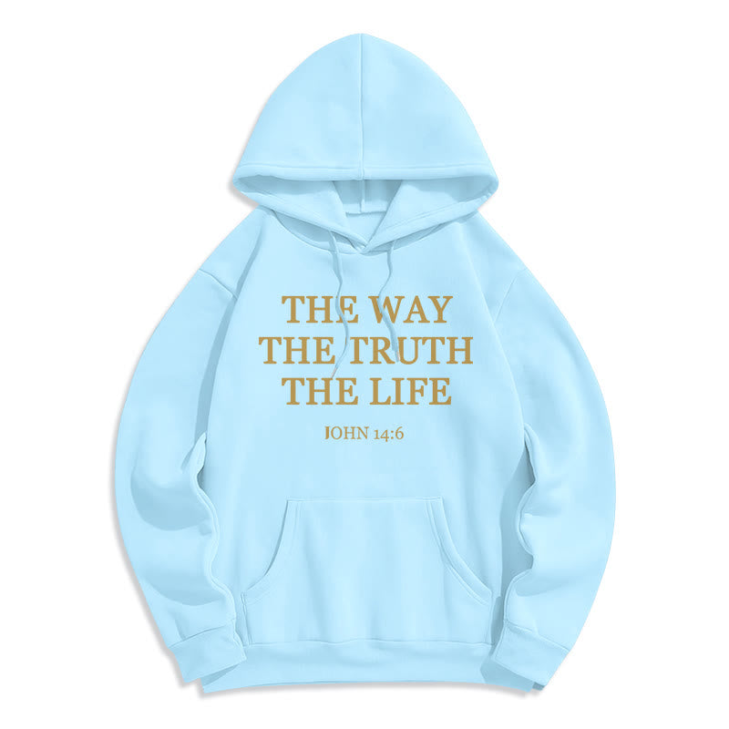 Christianartworkshop The Way The Truth The Life Scripture Fleece Lined Polyester Hoodie - Blue - 2XL - image 3