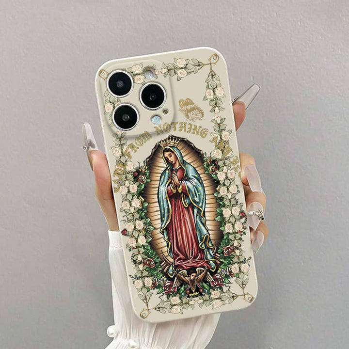 Christianartworkshop Virgin Mary Surrounded by White Roses Spiritual Phone Case - White (One-Piece Style) - iPhone 16Pro Max - image 3