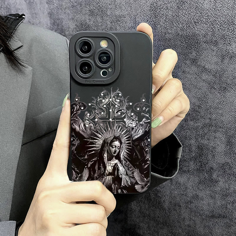 Christianartworkshop Sacred Virgin Mary Cross Gothic Style Protective Phone Case - image 1