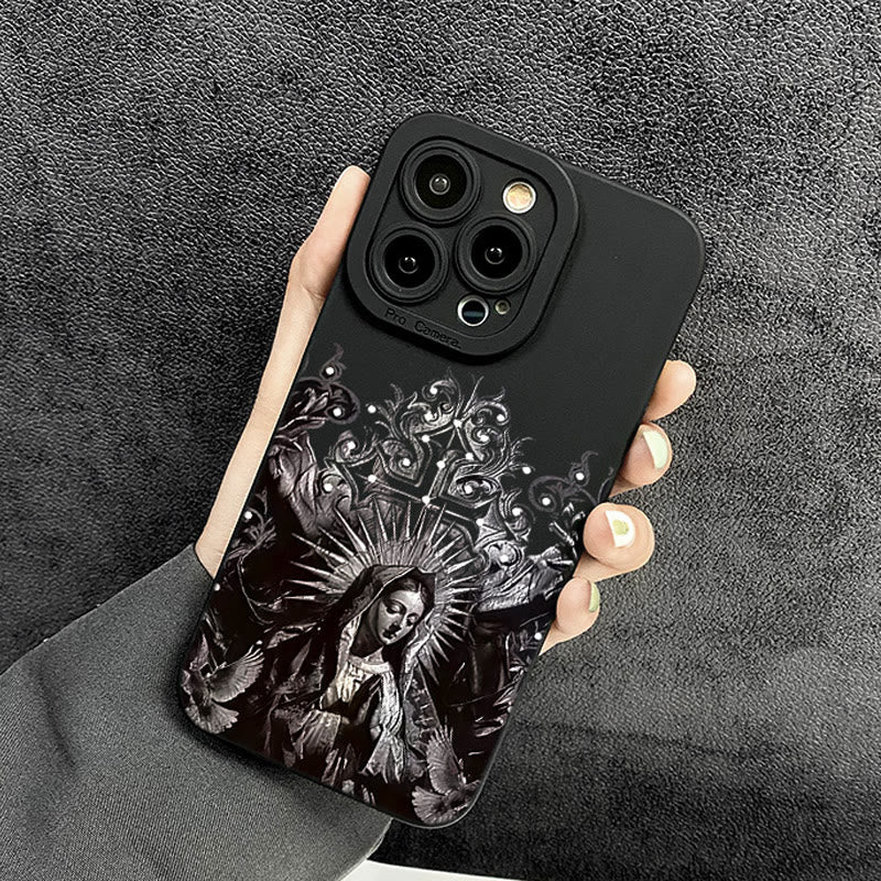 Christianartworkshop Sacred Virgin Mary Cross Gothic Style Protective Phone Case - image 2