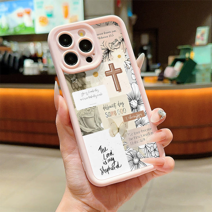 Christianartworkshop Faith-Inspired Christian Symbolism Phone Case: Virgin Mary, Jesus & Cross Art - Cross - iPhone 16Pro Max - image 4