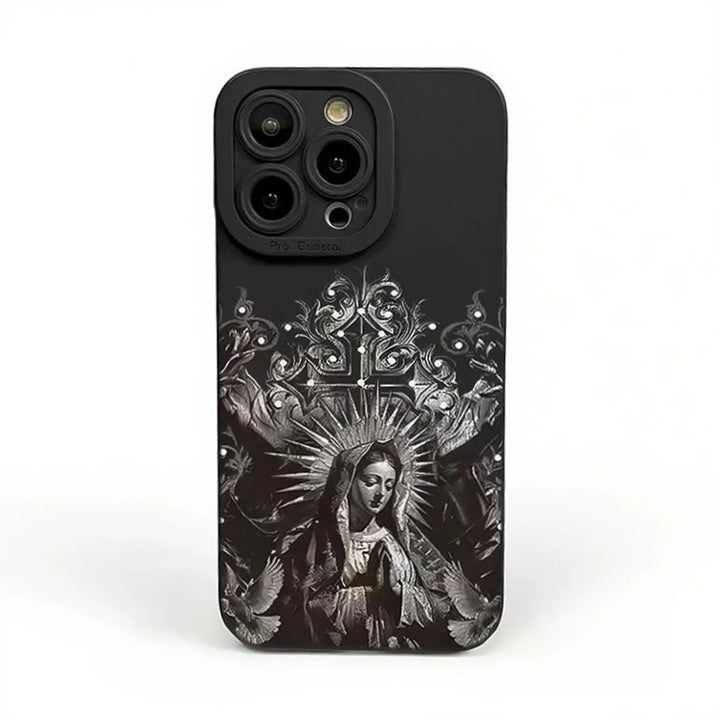 Christianartworkshop Sacred Virgin Mary Cross Gothic Style Protective Phone Case - iPhone 16Pro Max - image 0