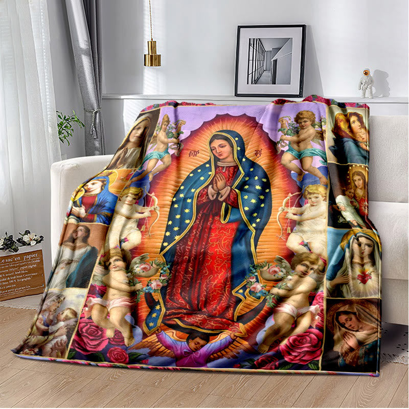 Christianartworkshop Blessed Virgin of Guadalupe Cozy Flannel Blanket: Warmth for Your Home - A - 264x228cm - image 1