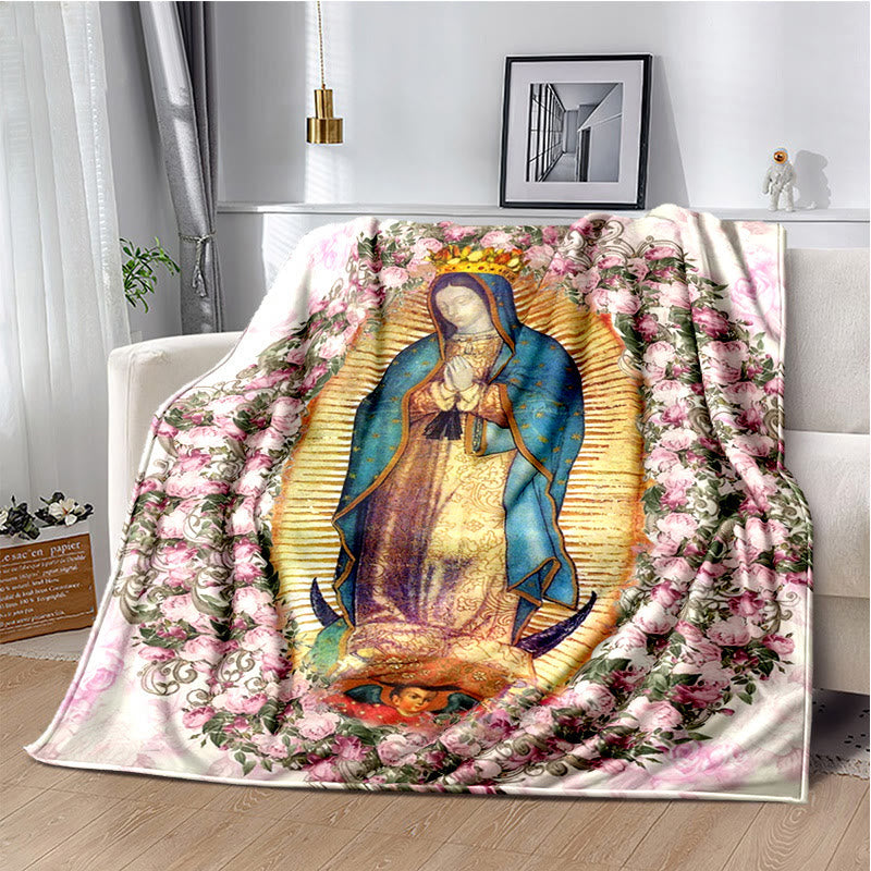 Christianartworkshop Blessed Virgin of Guadalupe Cozy Flannel Blanket: Warmth for Your Home - B - 264x228cm - image 2