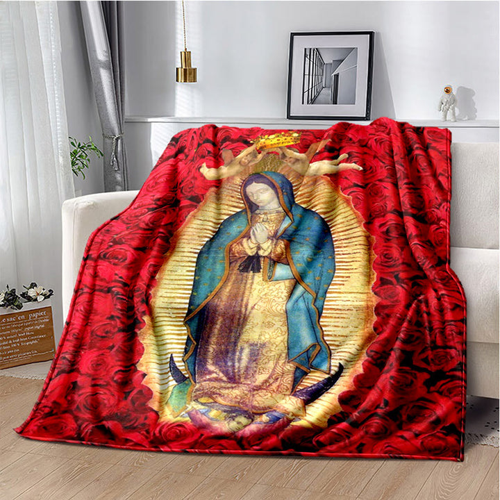 Christianartworkshop Blessed Virgin of Guadalupe Cozy Flannel Blanket: Warmth for Your Home - C - 264x228cm - image 3