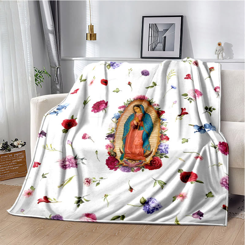 Christianartworkshop Blessed Virgin of Guadalupe Cozy Flannel Blanket: Warmth for Your Home - D - 264x228cm - image 4