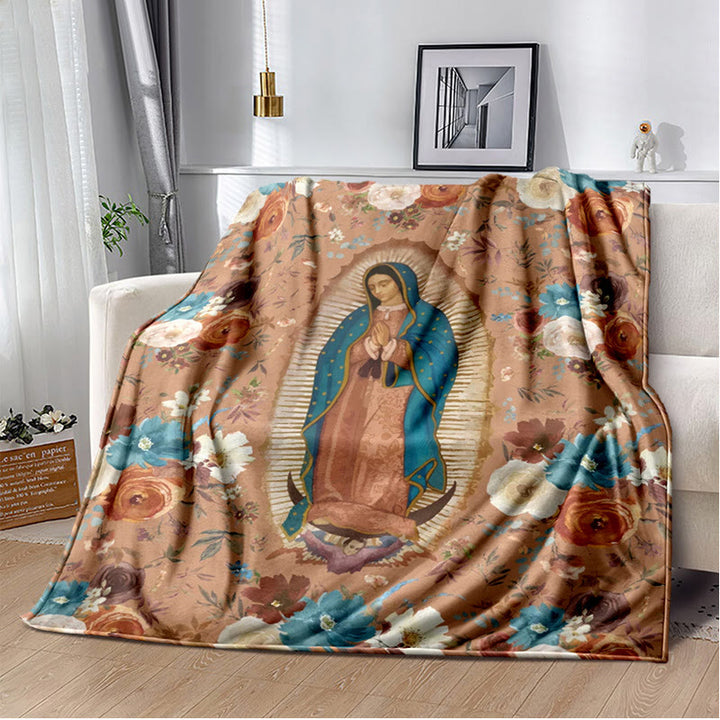 Christianartworkshop Blessed Virgin of Guadalupe Cozy Flannel Blanket: Warmth for Your Home - E - 264x228cm - image 4