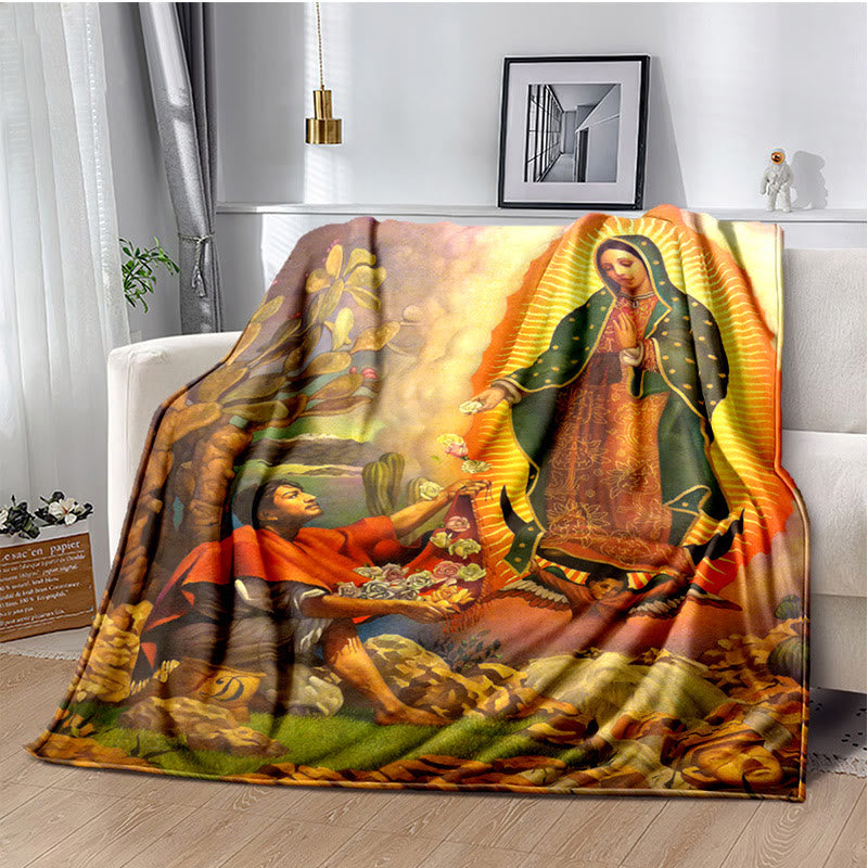 Christianartworkshop Blessed Virgin of Guadalupe Cozy Flannel Blanket: Warmth for Your Home - F - 264x228cm - image 5