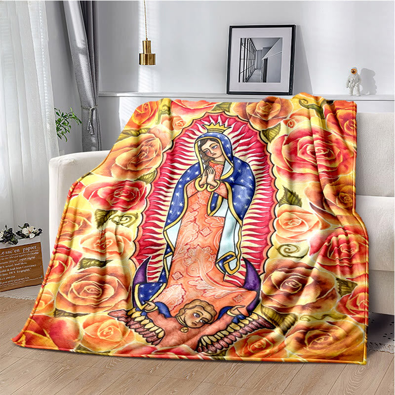 Christianartworkshop Blessed Virgin of Guadalupe Cozy Flannel Blanket: Warmth for Your Home - G - 264x228cm - image 6