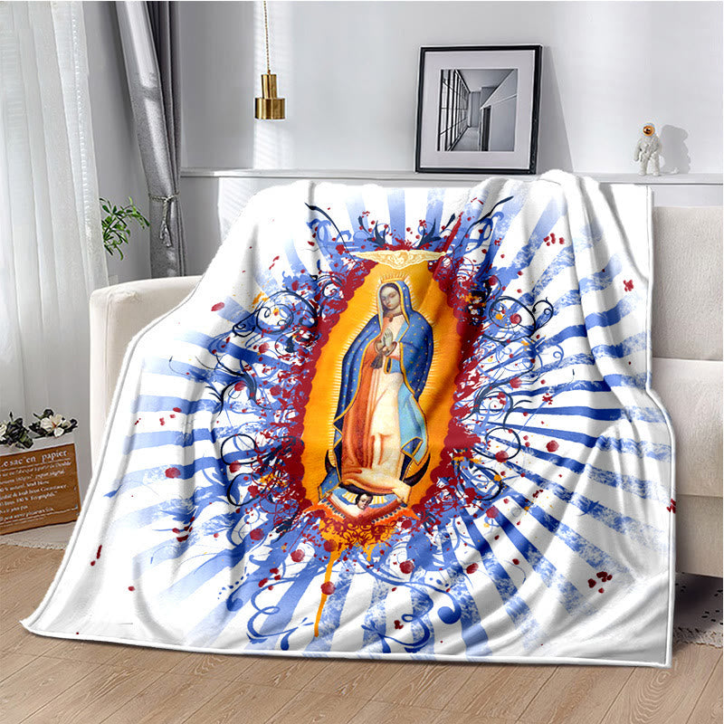 Christianartworkshop Virgin of Guadalupe Religiou Flannel Blanket: Spiritual Comfort for Home - A - 264x228cm - image 0