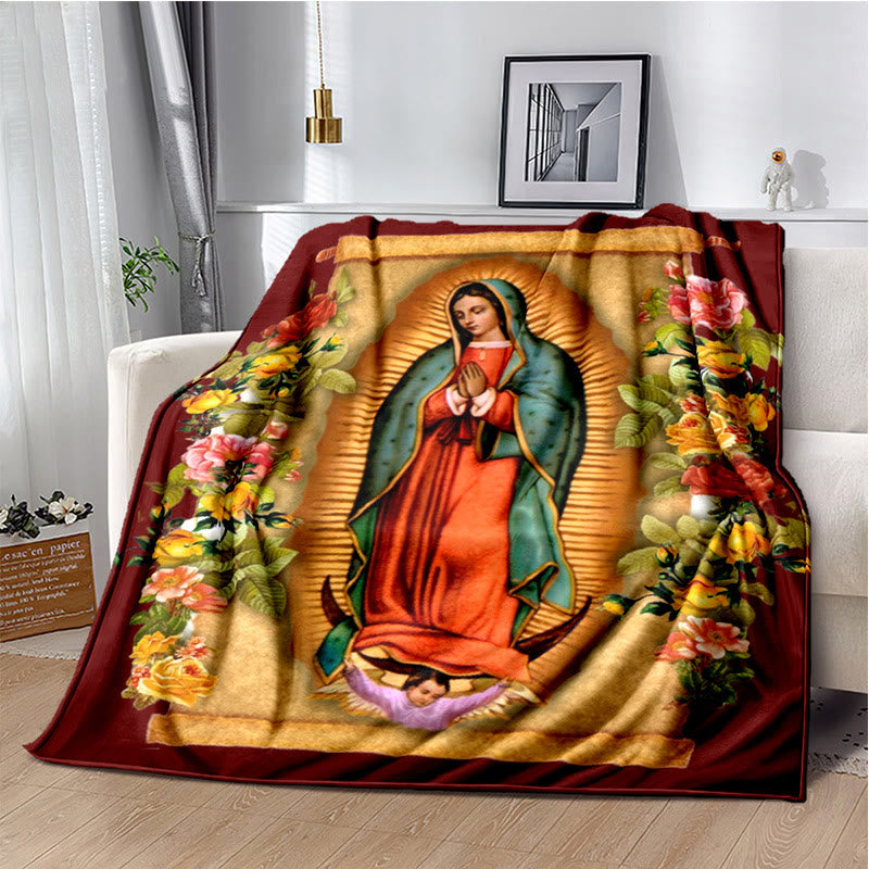 Christianartworkshop Virgin of Guadalupe Religiou Flannel Blanket: Spiritual Comfort for Home - B - 264x228cm - image 1