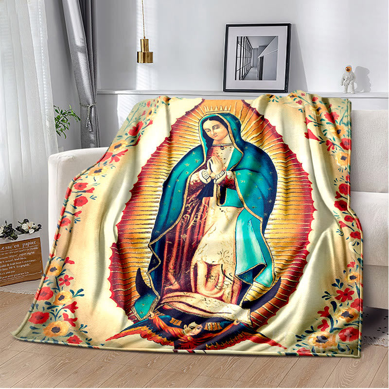Christianartworkshop Virgin of Guadalupe Religiou Flannel Blanket: Spiritual Comfort for Home - E - 264x228cm - image 5