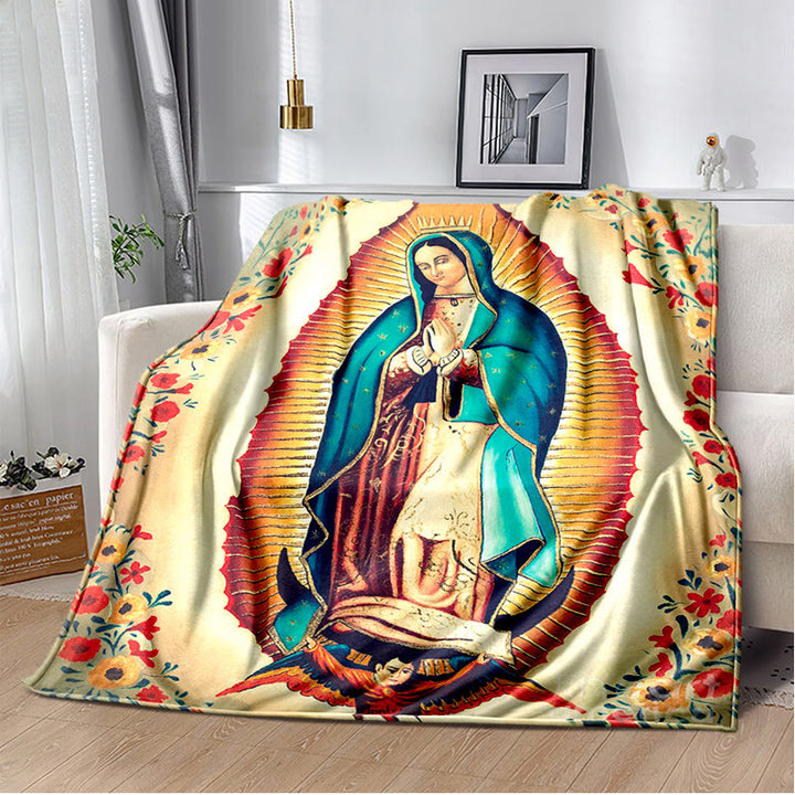 Christianartworkshop Virgin of Guadalupe Religiou Flannel Blanket: Spiritual Comfort for Home - E - 264x228cm - image 5