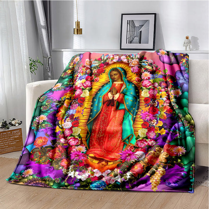 Christianartworkshop Virgin of Guadalupe Religiou Flannel Blanket: Spiritual Comfort for Home - G - 264x228cm - image 7