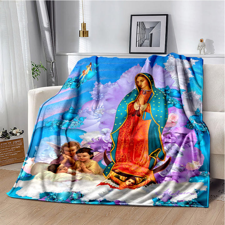 Christianartworkshop Virgin of Guadalupe Religiou Flannel Blanket: Spiritual Comfort for Home - I - 264x228cm - image 8