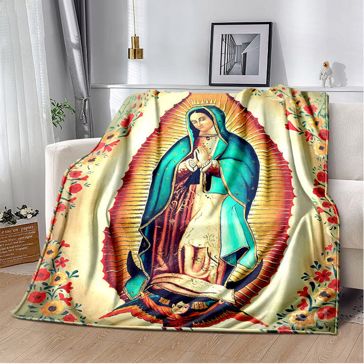 Christianartworkshop Virgin of Guadalupe Religiou Flannel Blanket: Spiritual Comfort for Home - J - 264x228cm - image 10